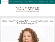 Tablet Screenshot of dianespeartherapy.com